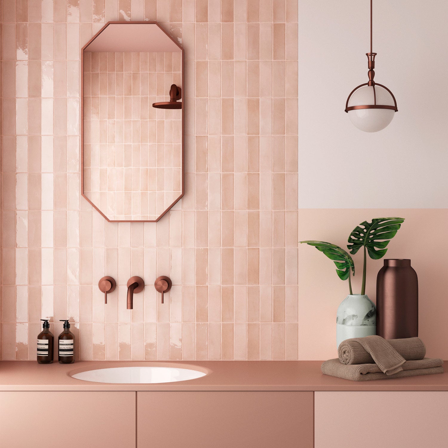 Aruba Blush Pink Gloss Tile