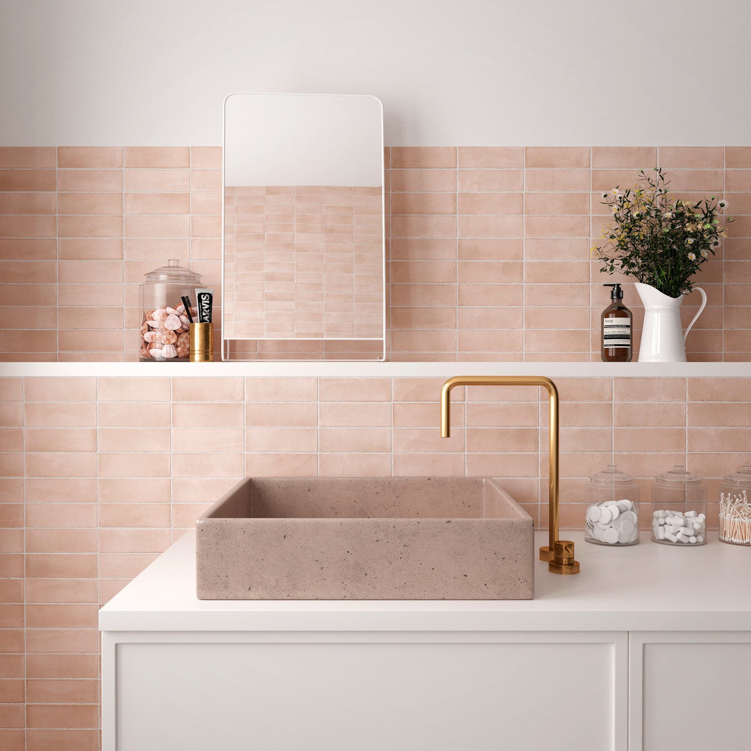 Aruba Blush Pink Matt Tile