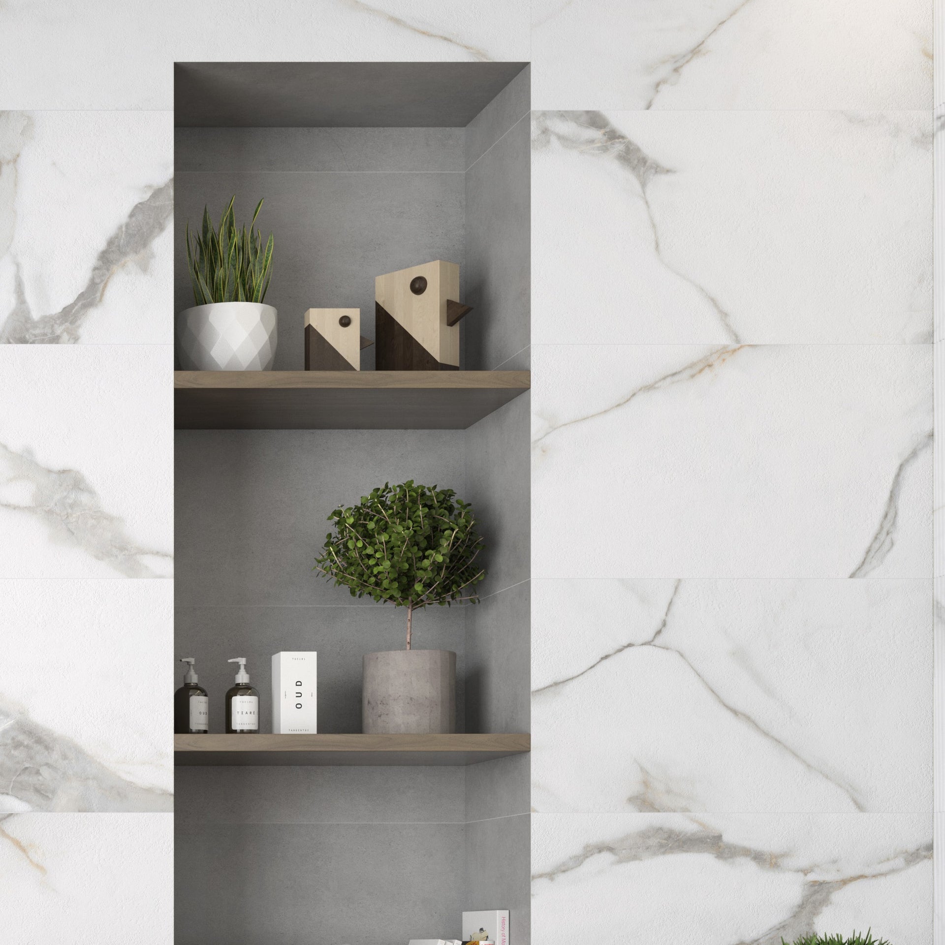 Avenza White Marble Effect Wall Tile