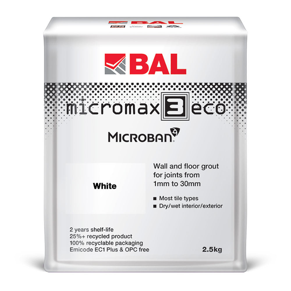 2.5kg BAL Micromax 3 Eco White Grout