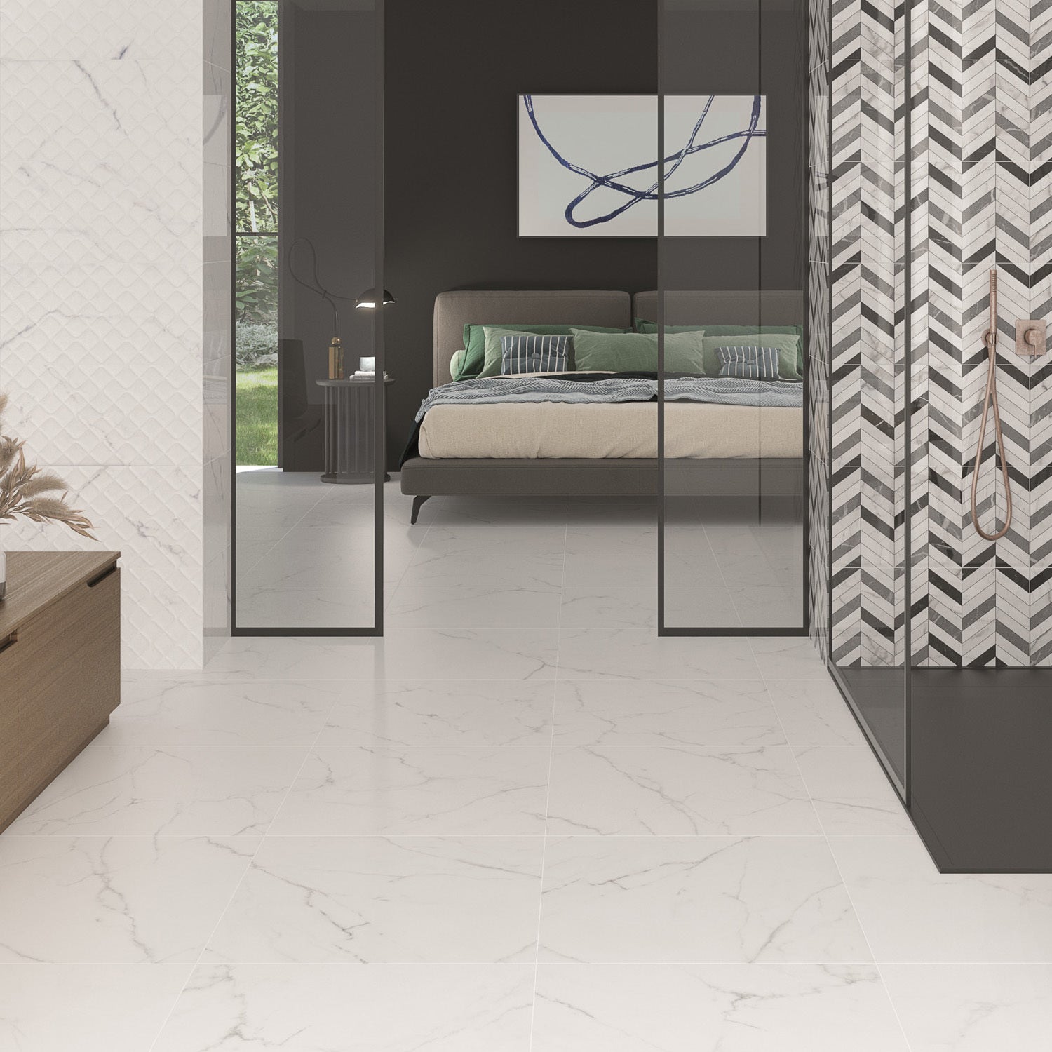 Fontwell Carrara White Floor Tile