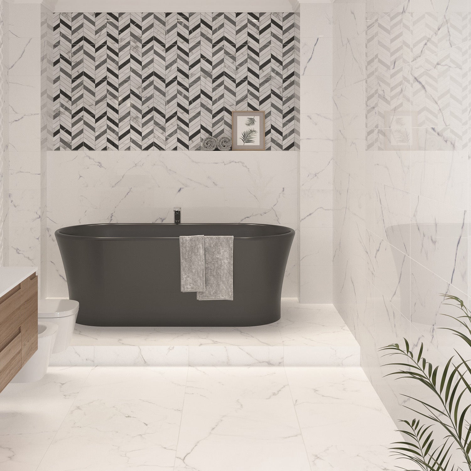 Fontwell Carrara White Wall Tile