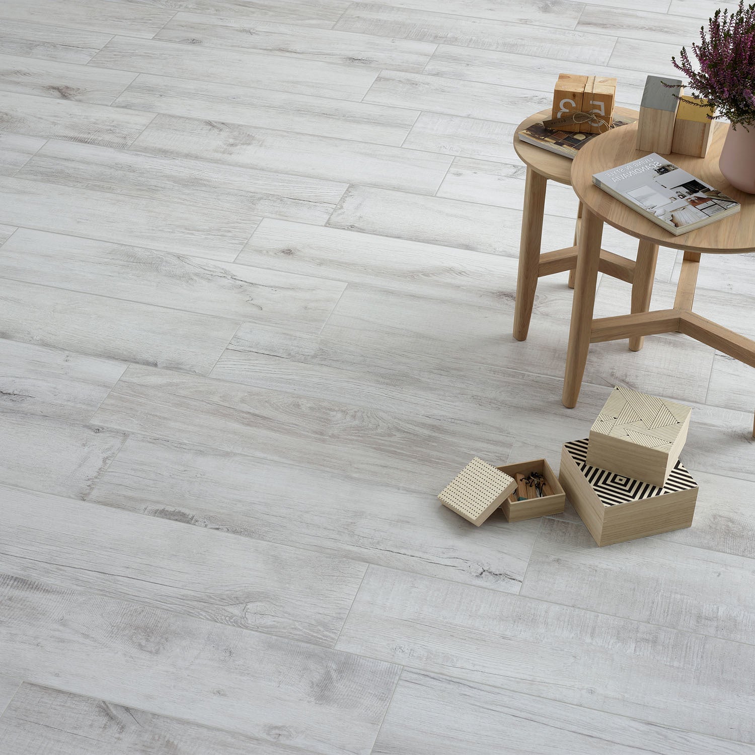 Grizedale White Wood Effect Tile