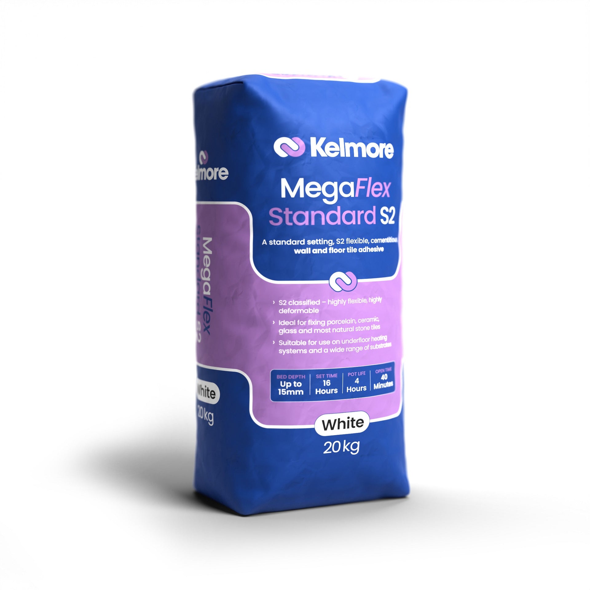 Kelmore MegaFlex Standard S2 White 20kg Adhesive