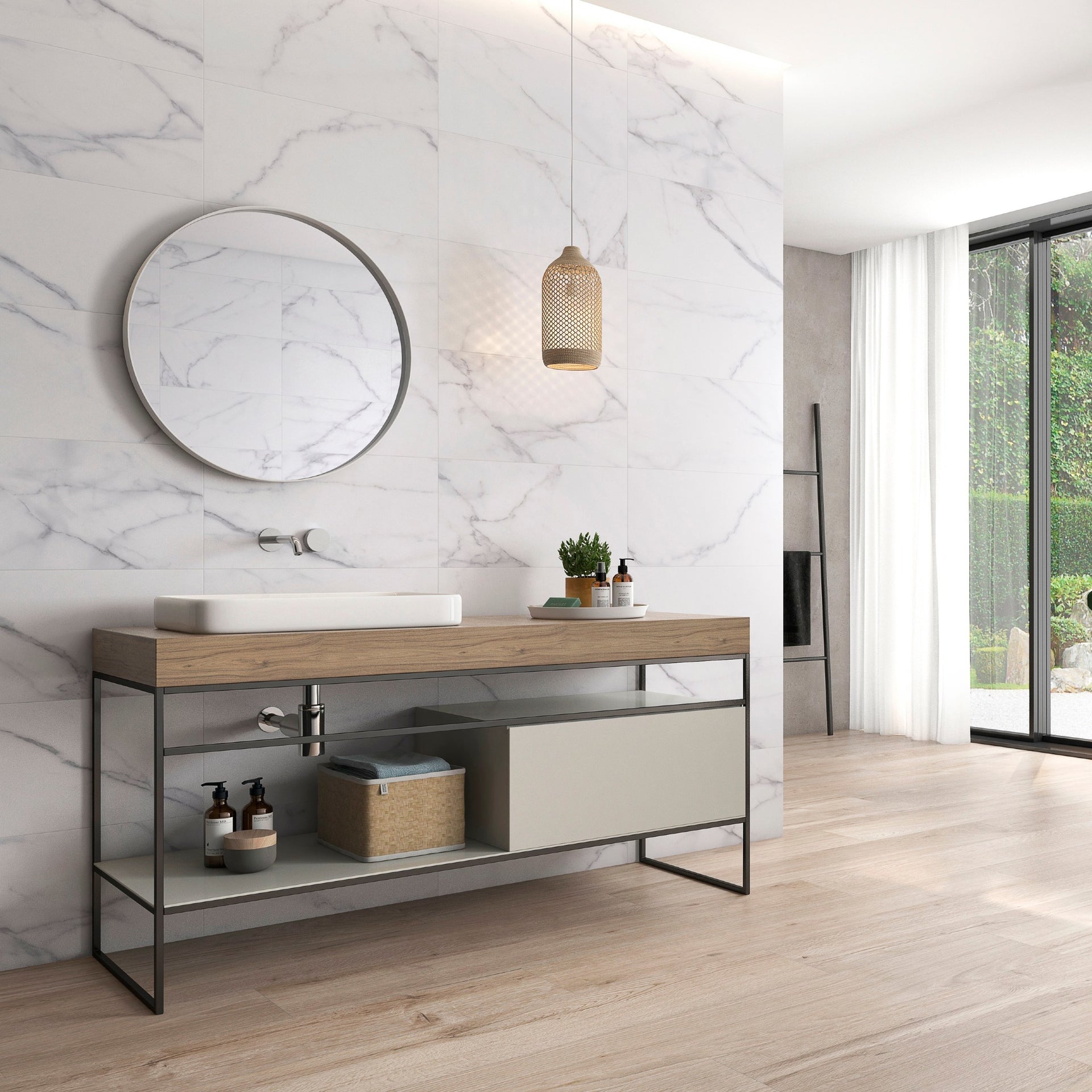 Maison Carrara White Matt Marble Effect Wall Tiles