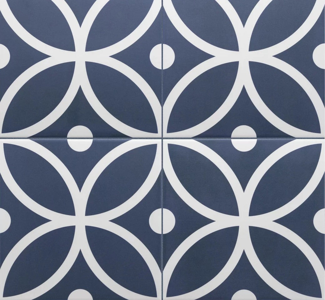 Middleham Hetton Azul Patterned Tile