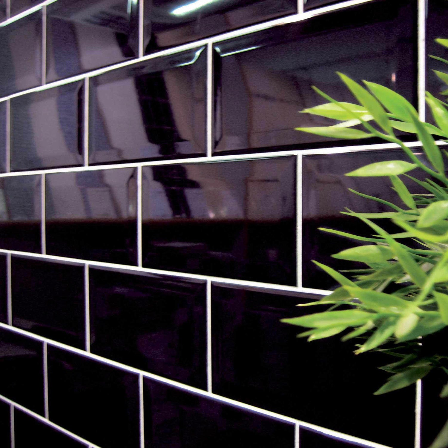 PVT Bevelled Black Wall Tile