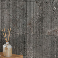 Porto Anthracite Cut Decor Tile