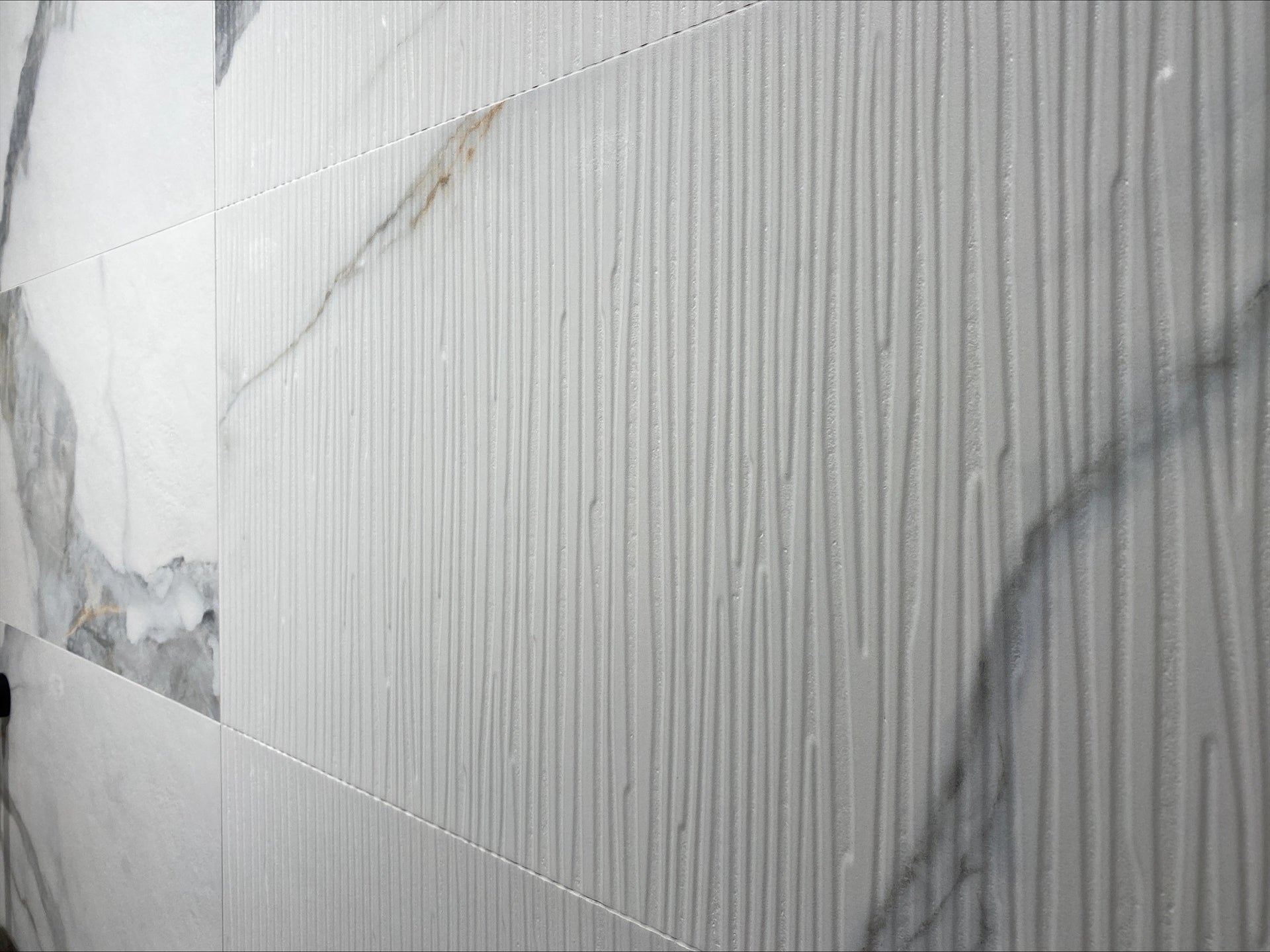 Avenza White Marble Effect Textured Decor Wall Tile