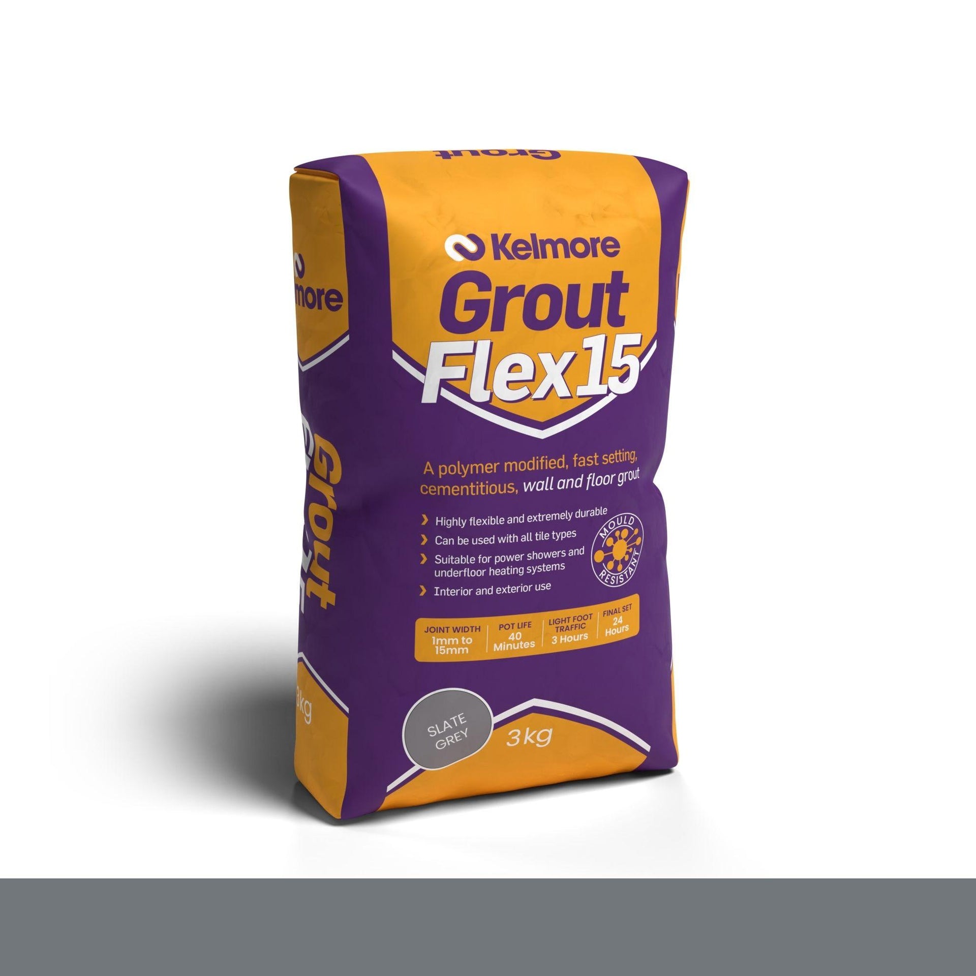 Kelmore Slate Grey Flex-15 Grout 3kg