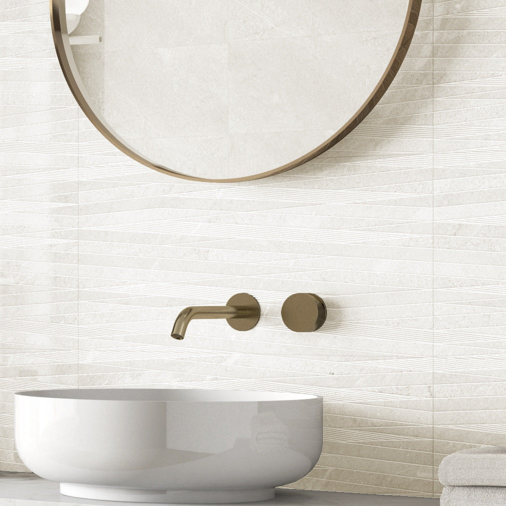 Tourmalet White Gloss Decor Wall Tile